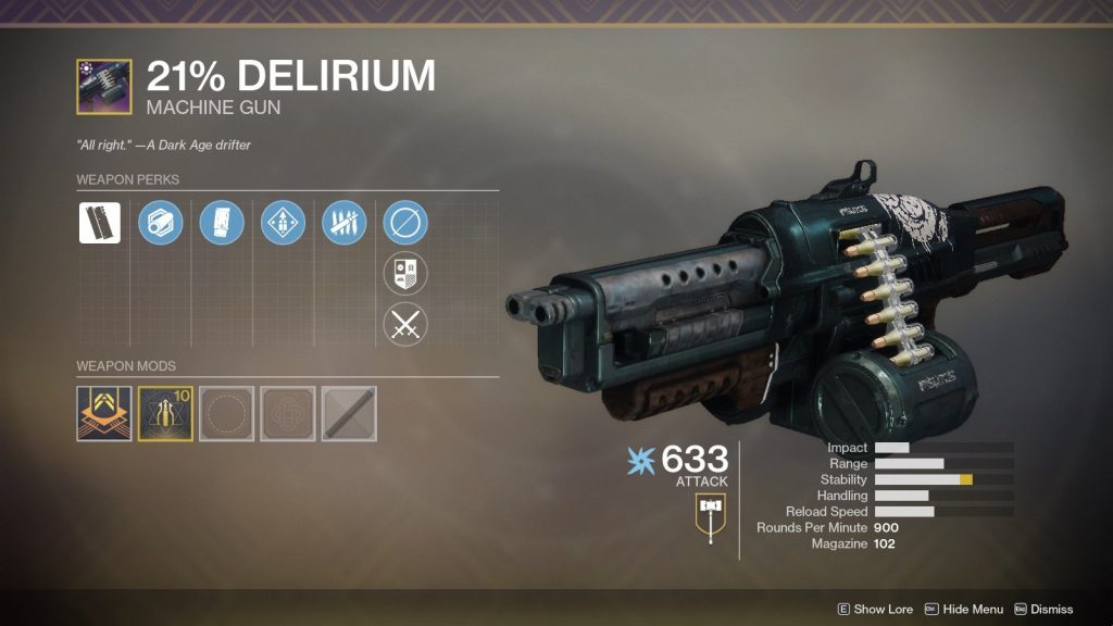 21 Delirium 1024x576 - 21% Delirium Pinnacle Weapon Guide in Destiny 2