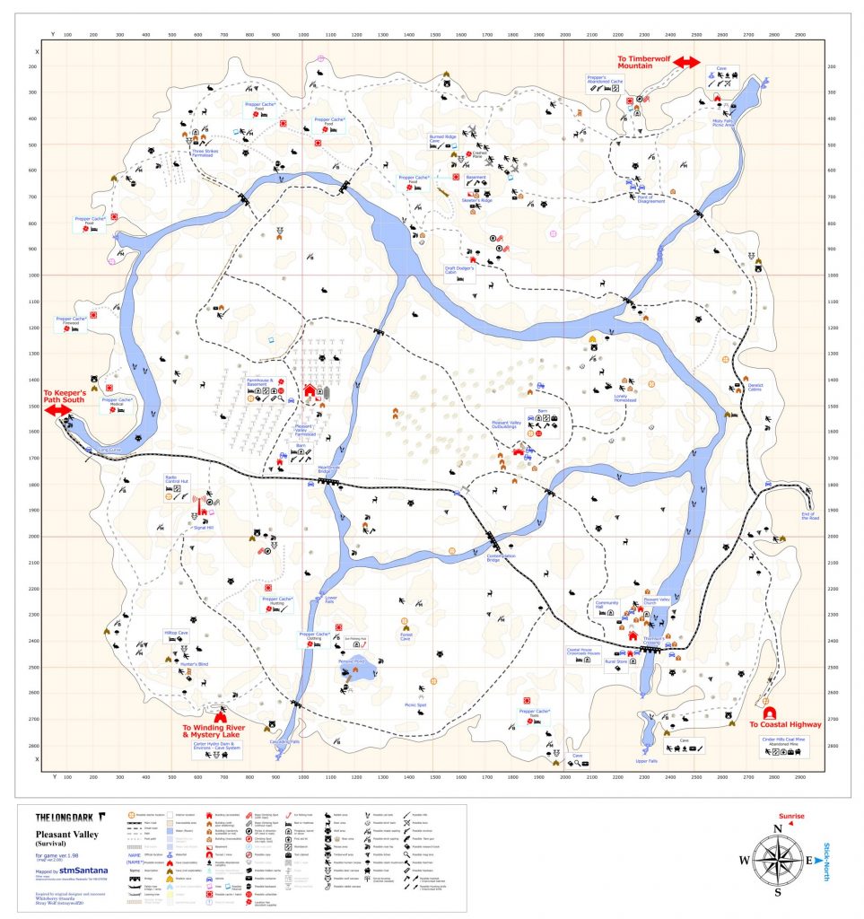 pleasant valley map the long dark 1 963x1024 - Region Maps and Transition Zones - The Long Dark