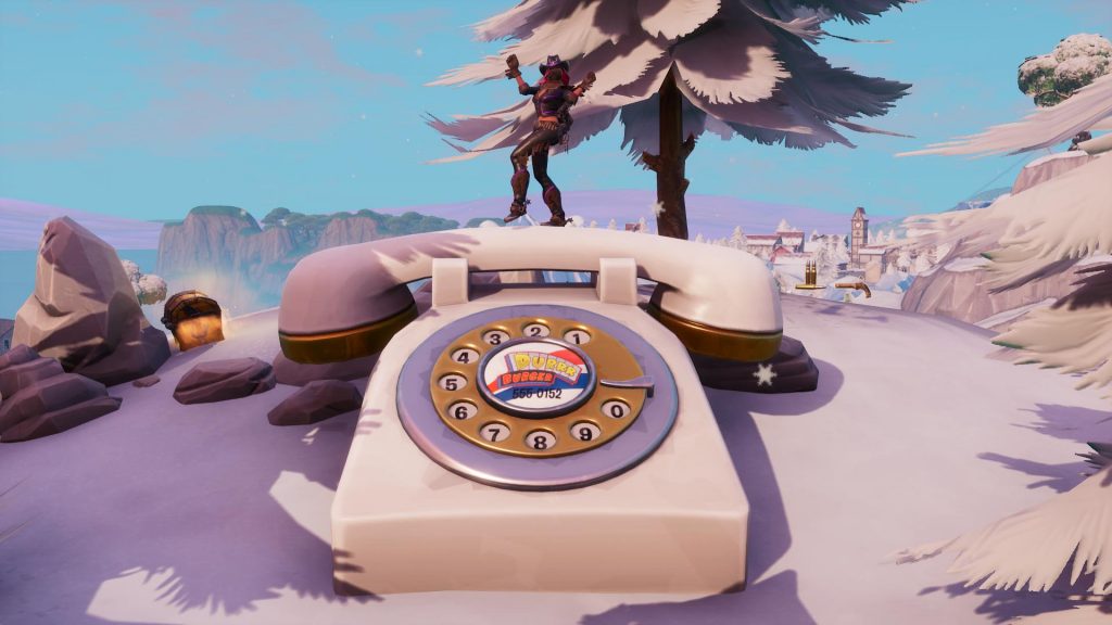 Fortnite Durrr Burger Number Telephone 1024x576 - Visit an Oversized Phone, Big Piano, and Giant Dancing Fish Trophy in Fortnite