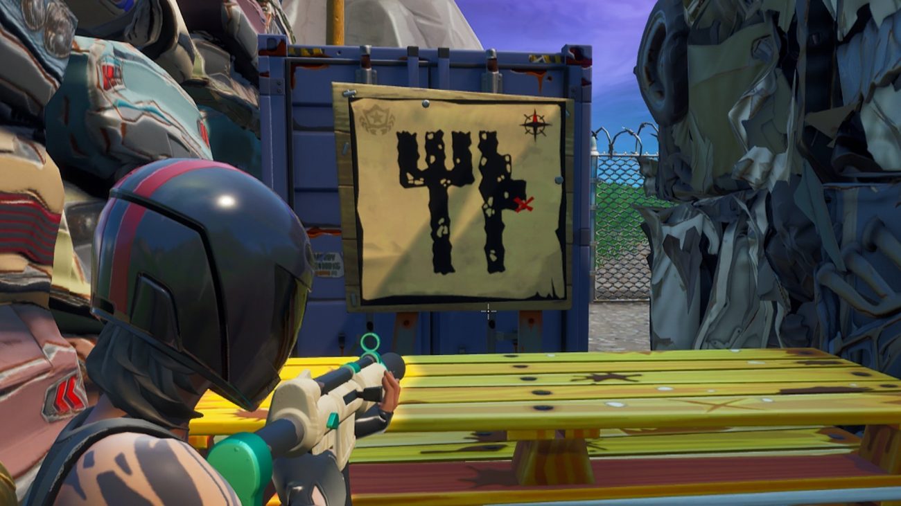 Fortnite: Search the Treasure Map Signpost in Junk Junction