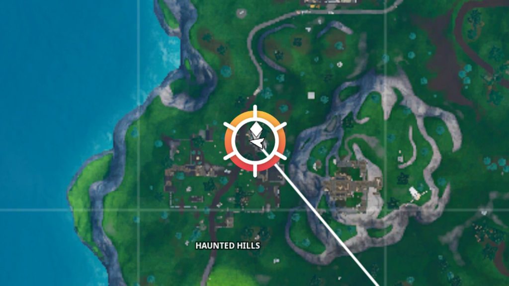 Fortbyte 55 Haunted Hills Location Map Fortnite 1024x576 - Where to Find Fortbyte 55 Within Haunted Hills in Fortnite