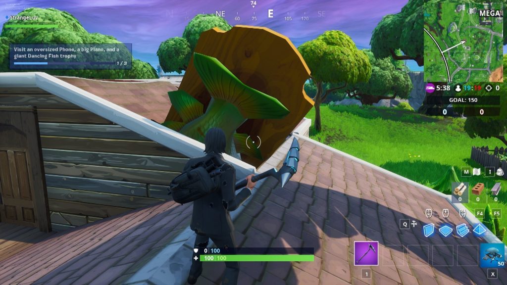 Fortnite Visit a Giant Dancing Fish Trophy Location 1024x576 - Visit an Oversized Phone, Big Piano, and Giant Dancing Fish Trophy in Fortnite