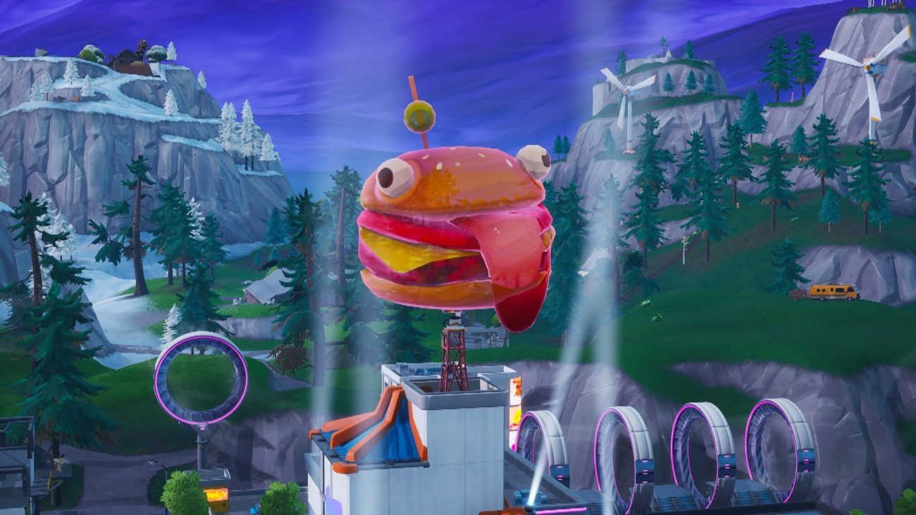 Where to Dance Inside a Holographic Durrr Burger Head in Fortnite