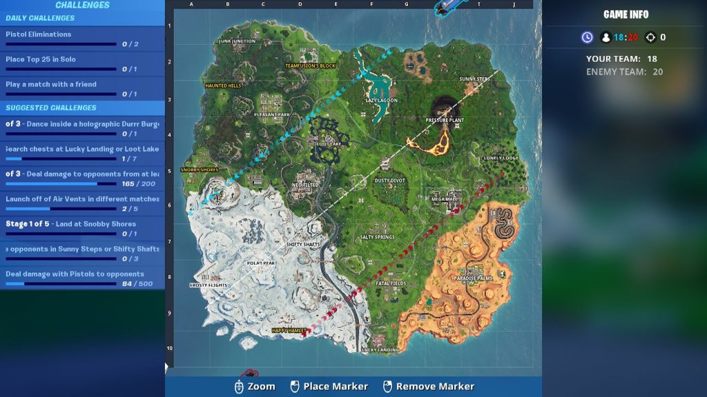 Fortnite Hot Spot Locations Map 1024x576 - How to Find Hot Spots in Fortnite