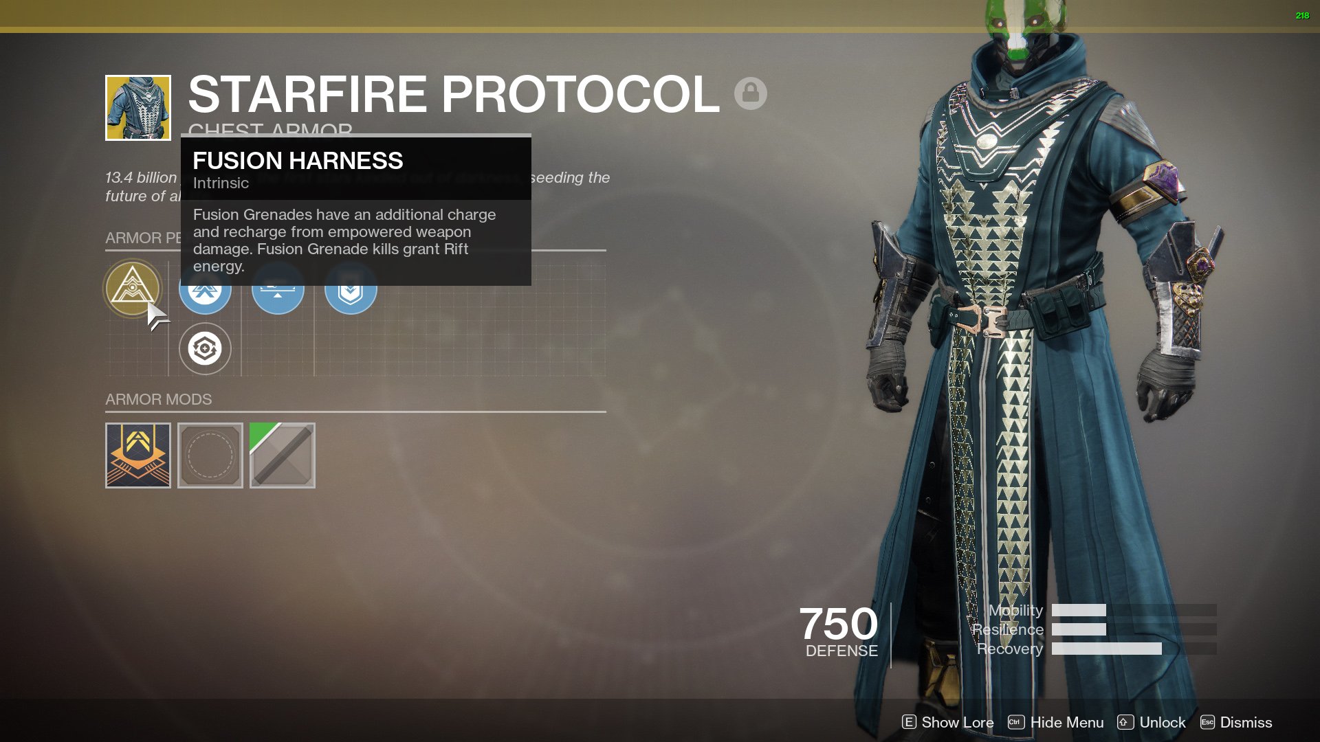 Starfire Protocol, Warlock Exotic Chest.