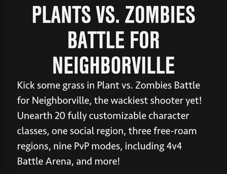 PvZ Battle for Neighborville Rumor Screenshot - Battle for Neighborville Rumored to be Next Plants vs. Zombies