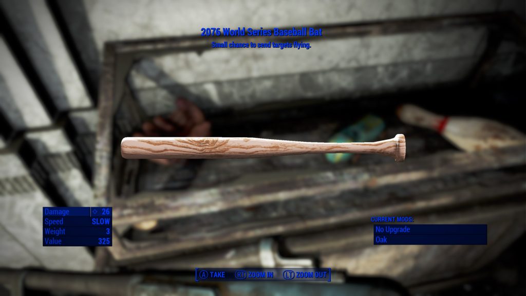 2076 world series baseball bat fallout 4 1024x576 - Best Unique and Legendary Weapons in Fallout 4