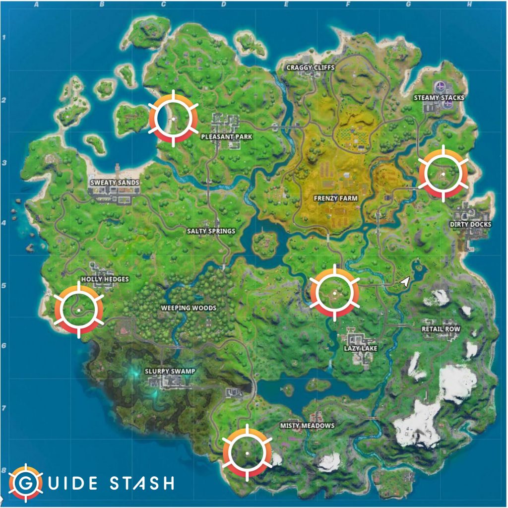 Fortnite EGO Outpost Locations Map 1024x1024 - Where to Find E.G.O. Outposts in Fortnite
