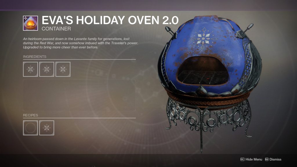 Oven 2.0 1024x576 - The Dawning 2019 Recipe List in Destiny 2