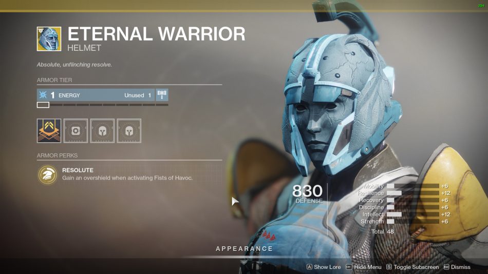 Eternal Warrior, Titan Exotic Helmet - Destiny 2 - Guide Stash