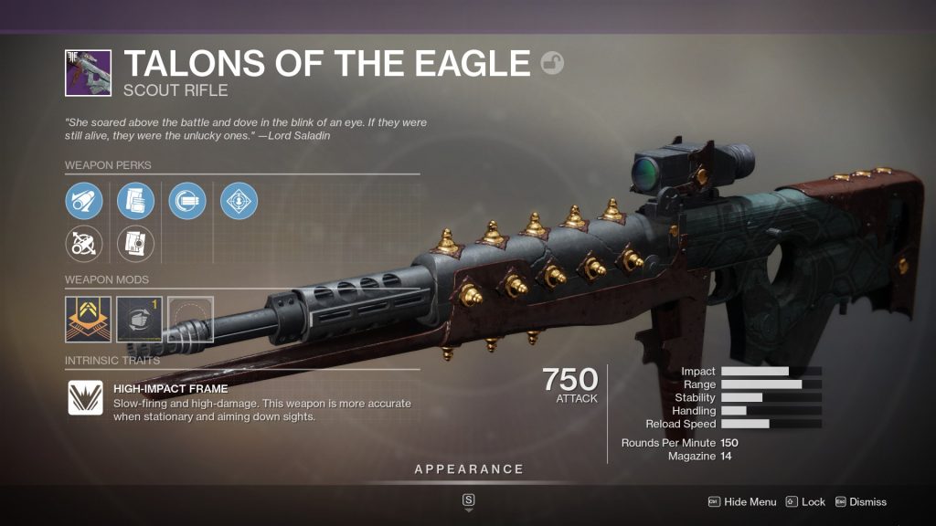 Talon of the Eagle 1024x576 - Talons of the Eagle God Roll - Destiny 2