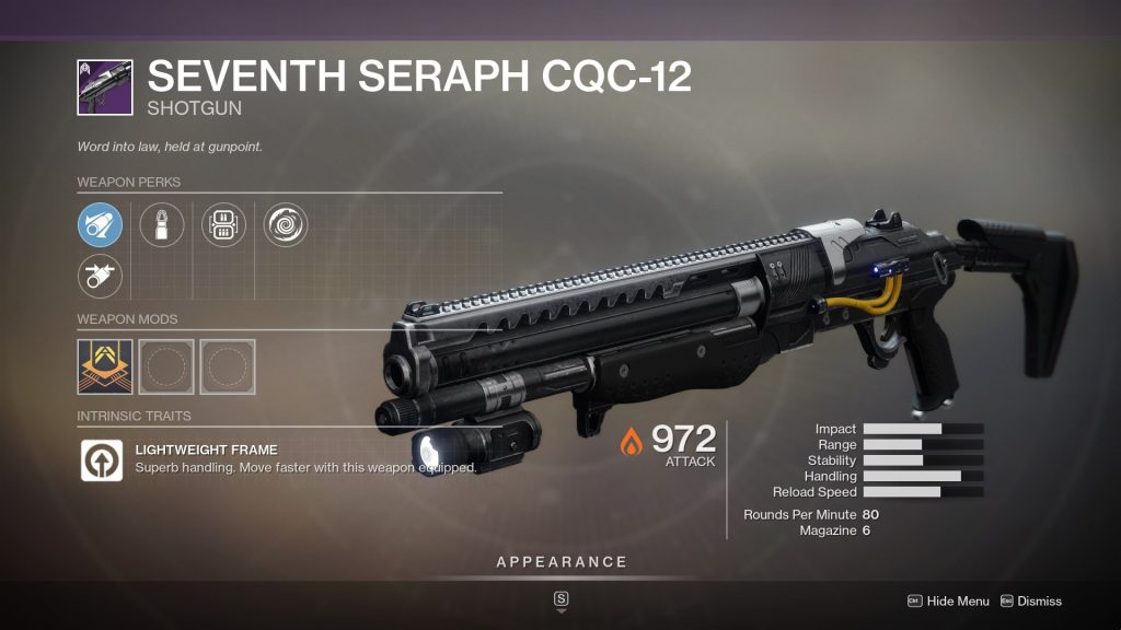 Seventh Seraph CQC 12  1024x576 - Seventh Seraph CQC-12 God Roll – Destiny 2