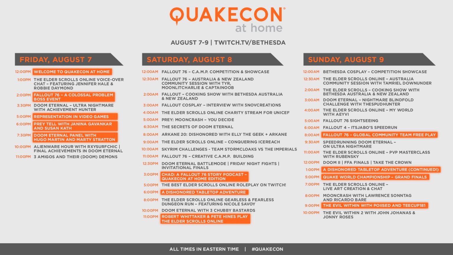 QuakeCon at Home Digital Event Schedule Revealed Guide Stash