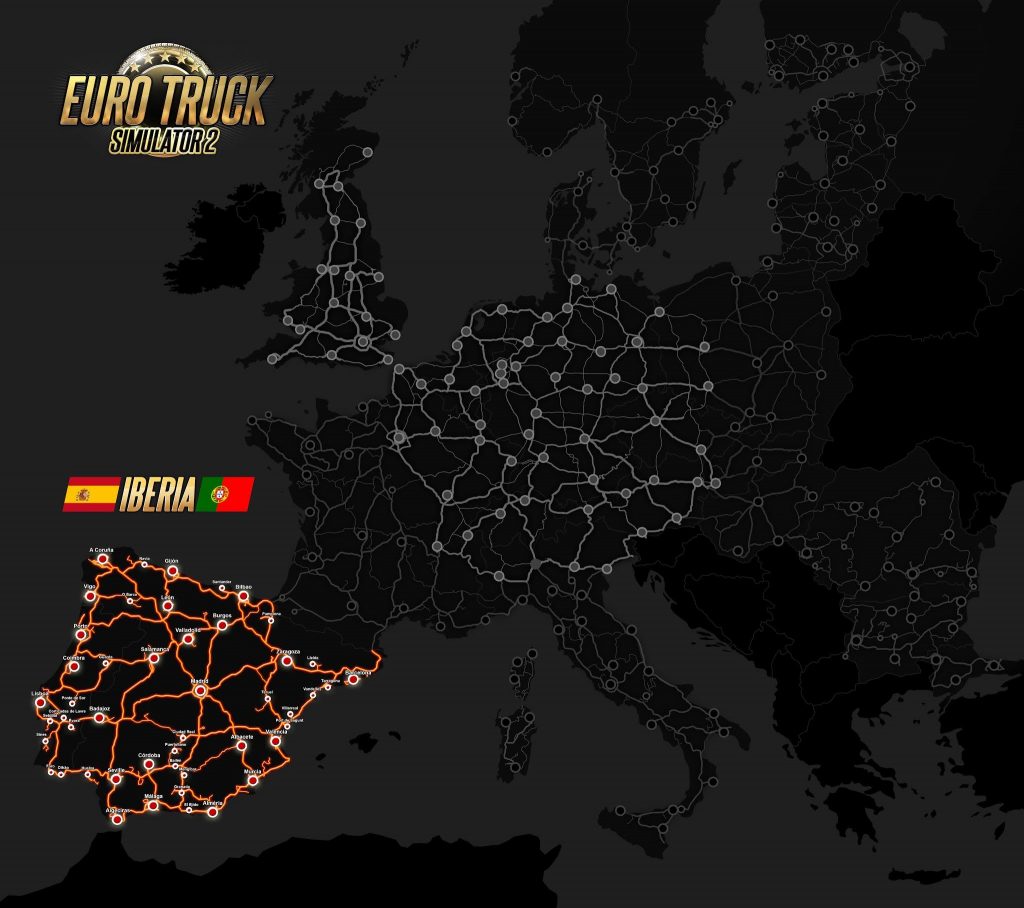 Euro Truck Simulator 2 Iberia Map 1024x908 - Euro Truck Simulator 2's Iberia DLC Releases in April