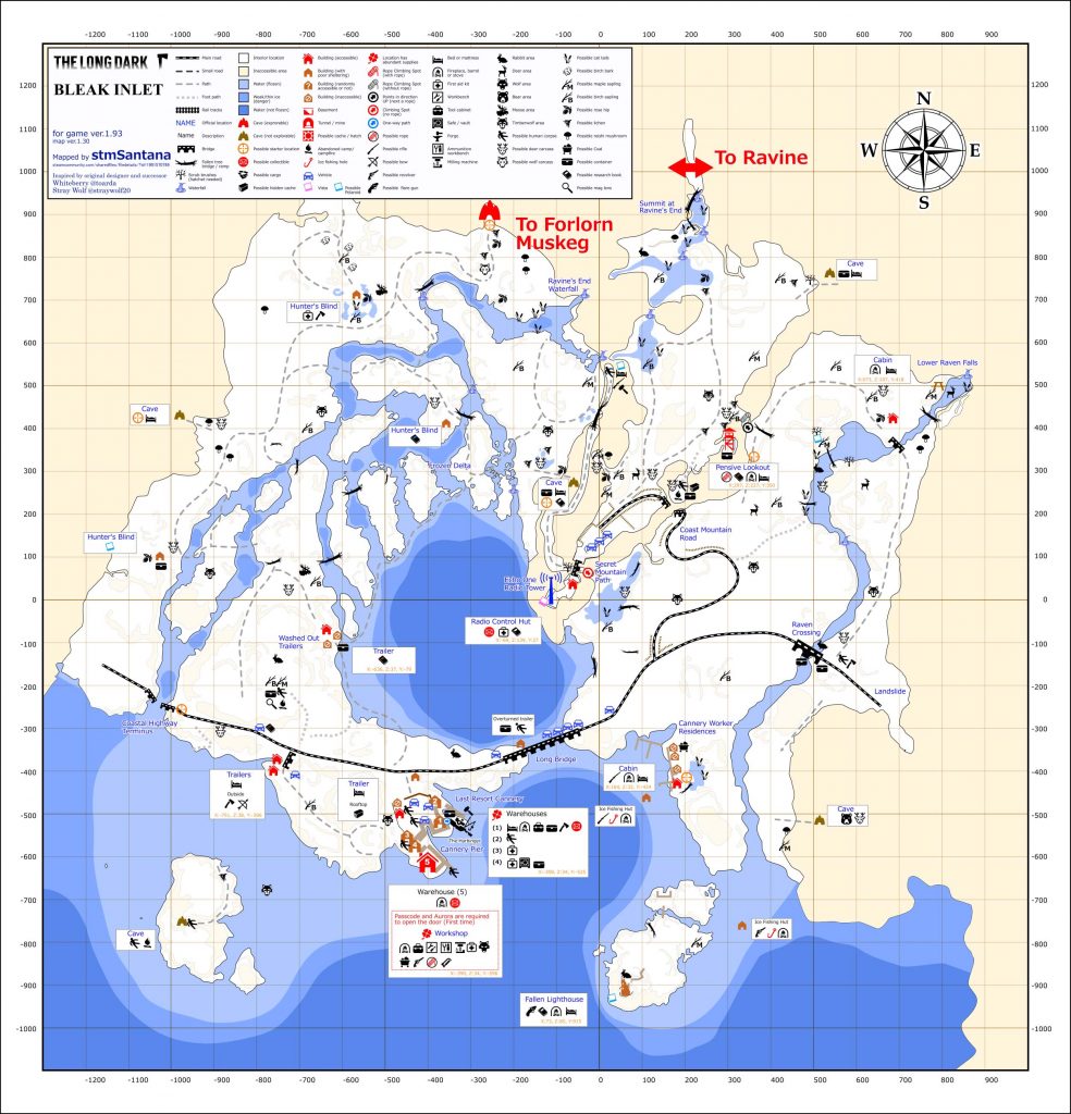 bleak inlet map the long dark 984x1024 - Region Maps and Transition Zones - The Long Dark