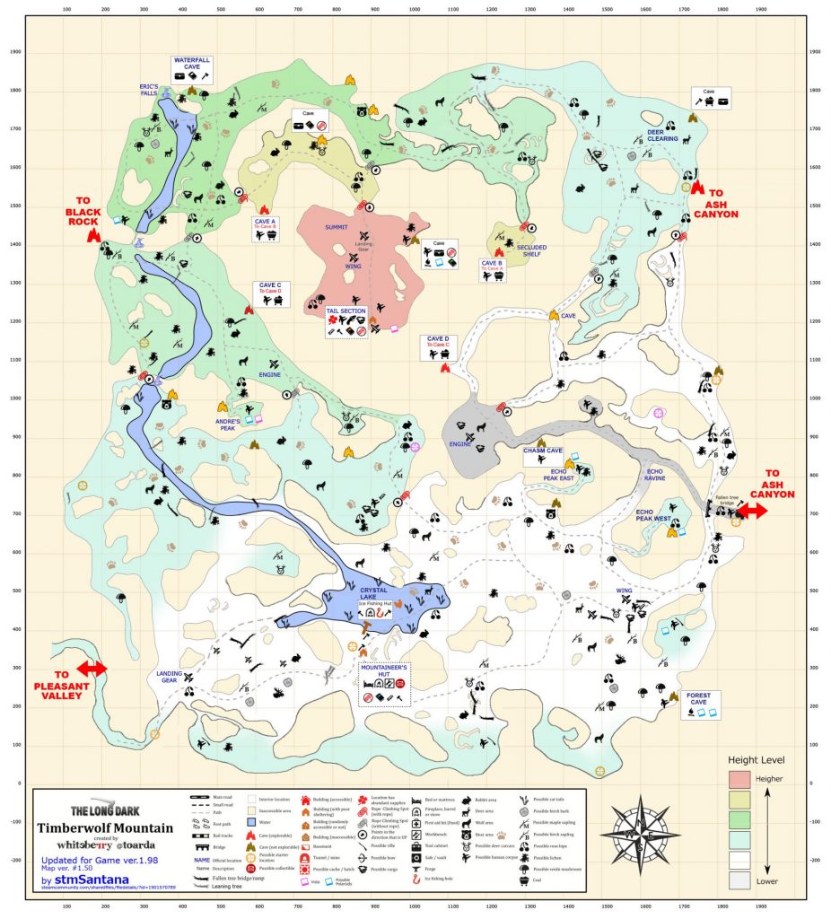 timberwolf mountain map the long dark 926x1024 - Region Maps and Transition Zones - The Long Dark