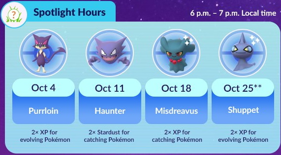 Spotlight Hour October - Spotlight Hour October 2022 - Pokémon GO