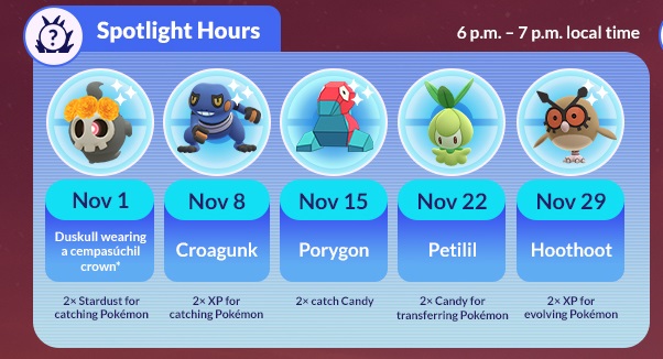 November Spotlight Hour - Spotlight Hour November 2022 - Pokémon GO